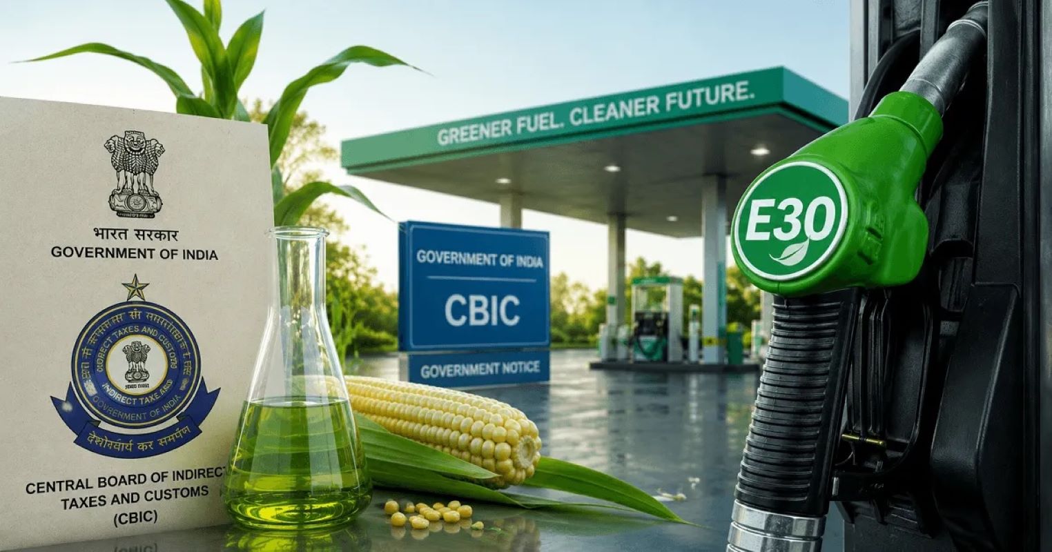 Central Government exempted E22–E30 ethanol-blended petrol from central excise duty